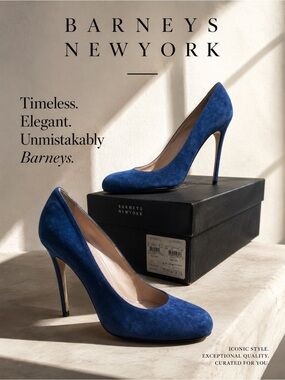 Barneys New York blue suede stiletto heels size 9.5